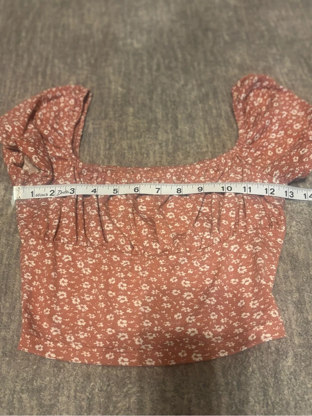 Shein Floral Crop Top Short Sleeve Size XS - Picture 5 of 5